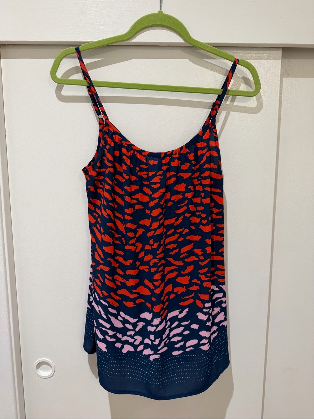 Cabi Women’s Navy Blue Patterned Tank